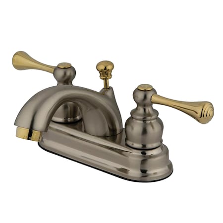 Kingston Brass 4" Centerset Bathroom Faucet, Brushed Nickel/Polished Brass KB3609BL